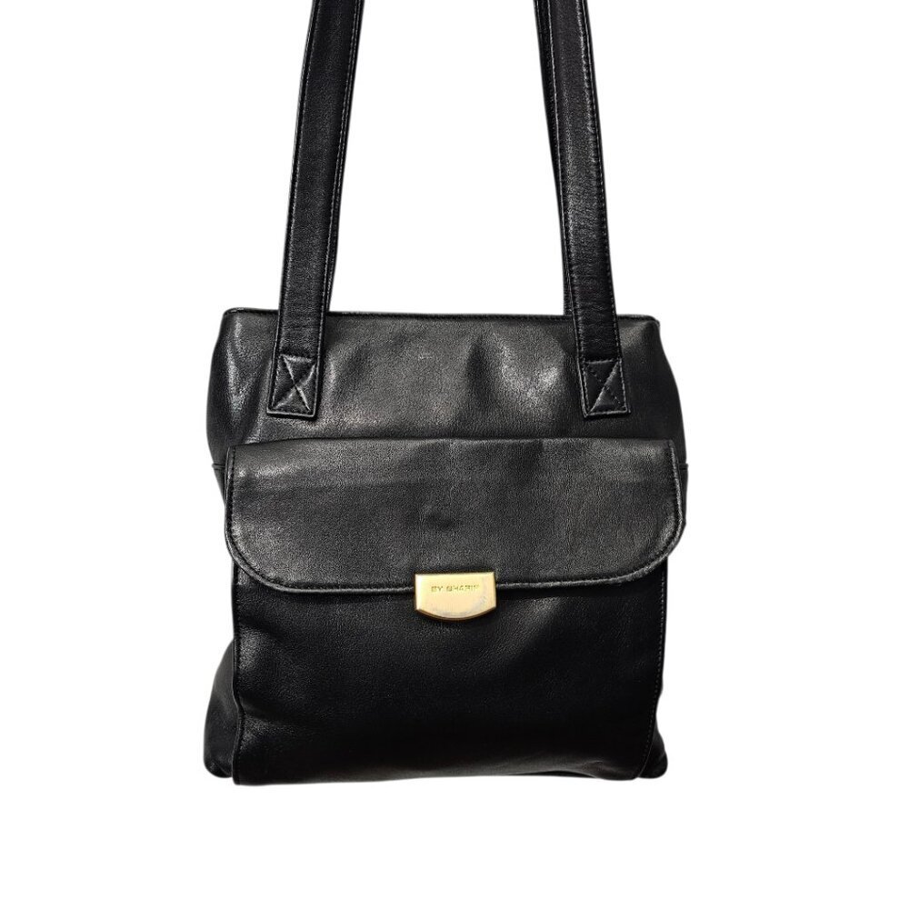 Americana By Sharif Leather Soft Handbag Vintage Retro Black Shoulder Bag